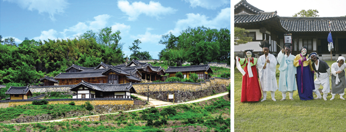 1. 경주 양동마을 - 500여 년 동안 전통을 이어오고 있는 대표적 민속 마을이다. 2. 하회별신굿탈놀이 - 경상북도 안동시 풍천면 하회마을에 전승되어 오는 가면극으로, 지배층에 대한 풍자를 담은 대표적 탈놀이이다.